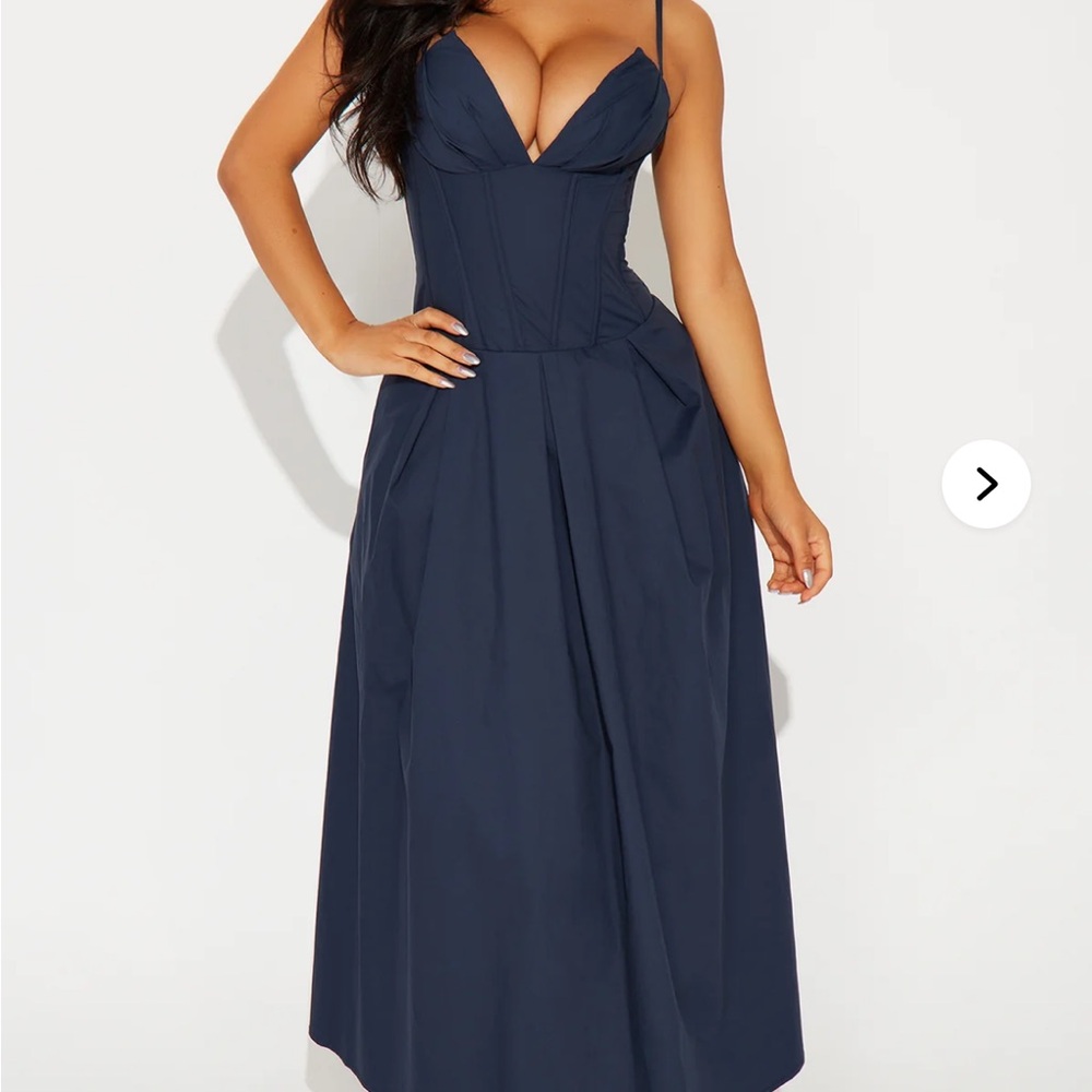 Estella Corset Poplin Midi Dress